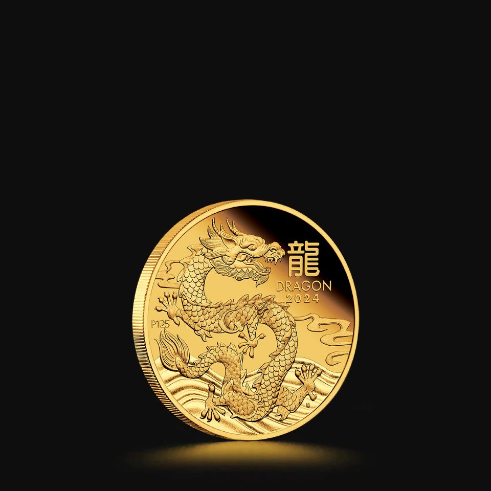 Złota moneta Australijski Lunar Rok Smoka Proof 1/10 oz