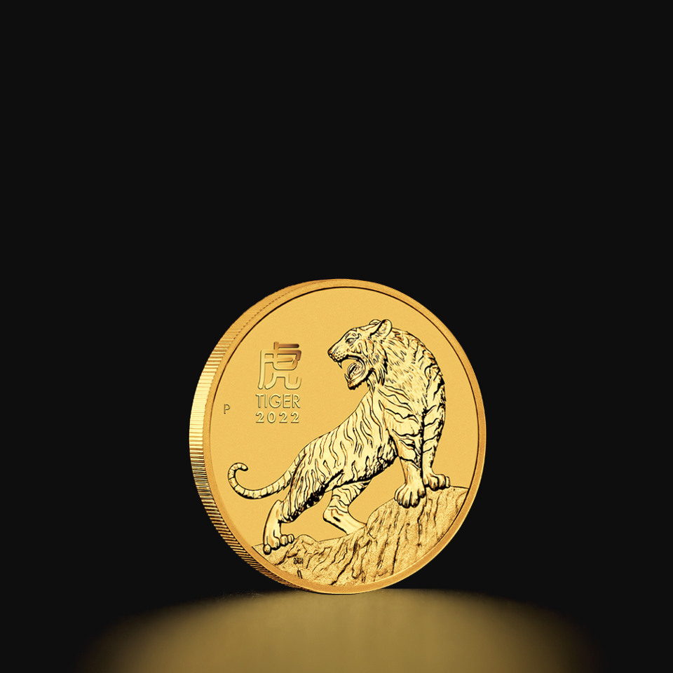 Złota moneta Australijski Lunar Rok Tygrysa 2022 1/10 oz