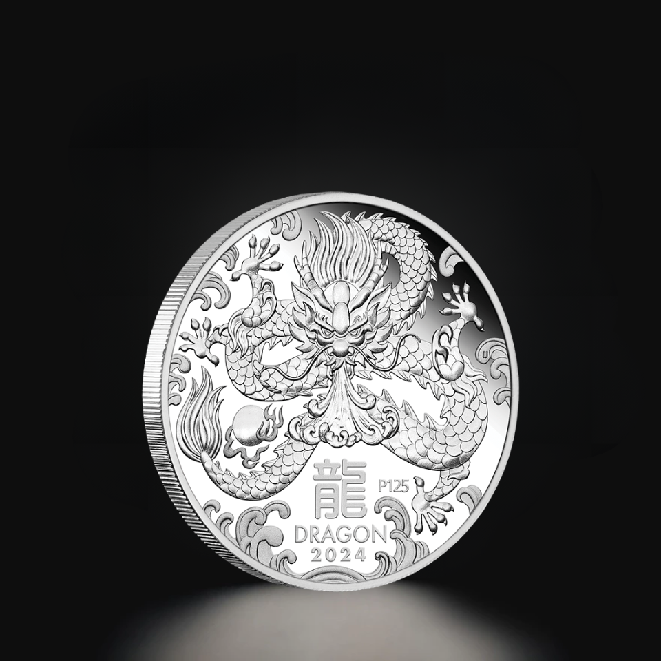 Srebrna moneta Lunar Rok Smoka 2024 Proof 1/2 oz