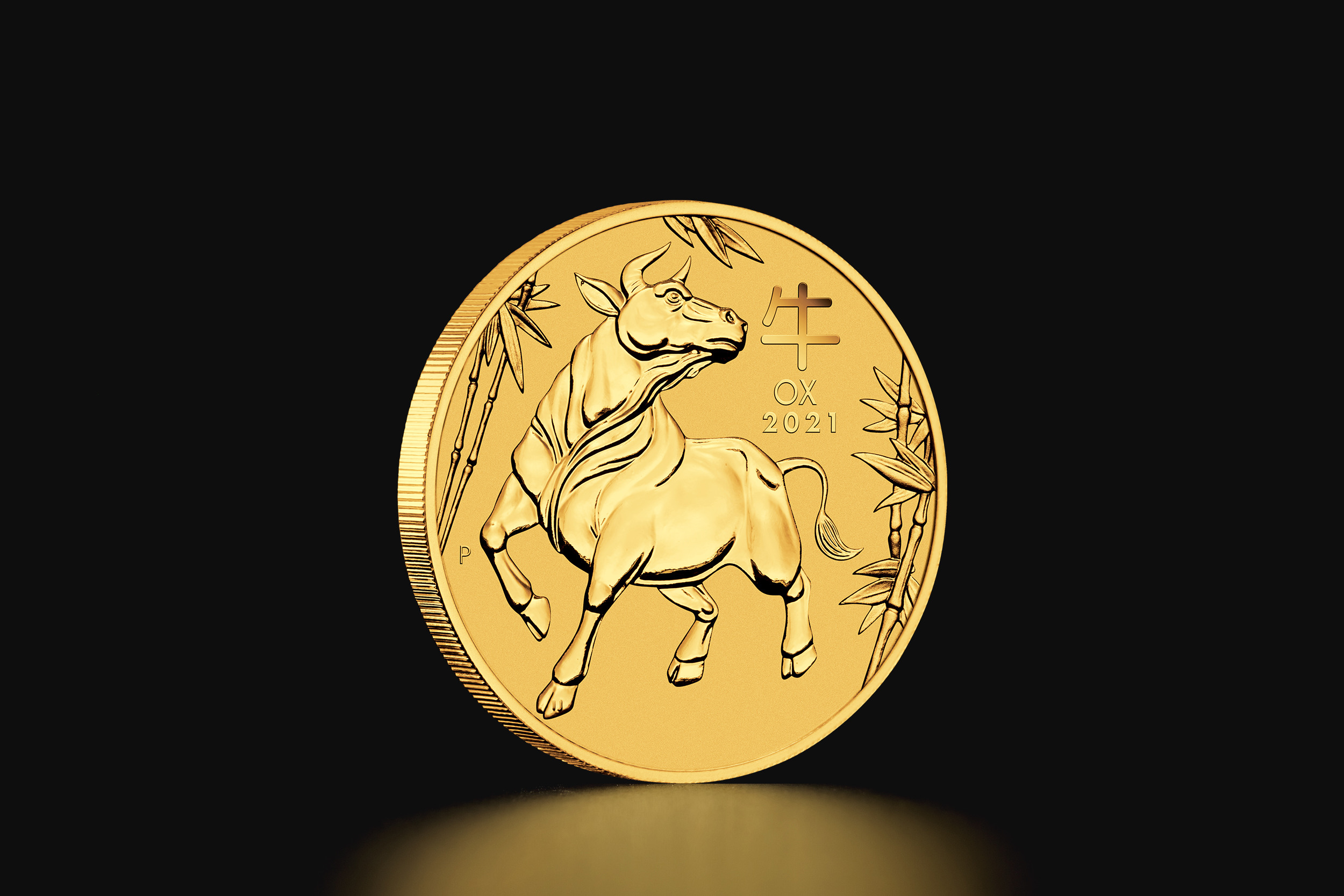 Złota moneta Australijski Lunar Rok Wołu 2021 1/2 oz