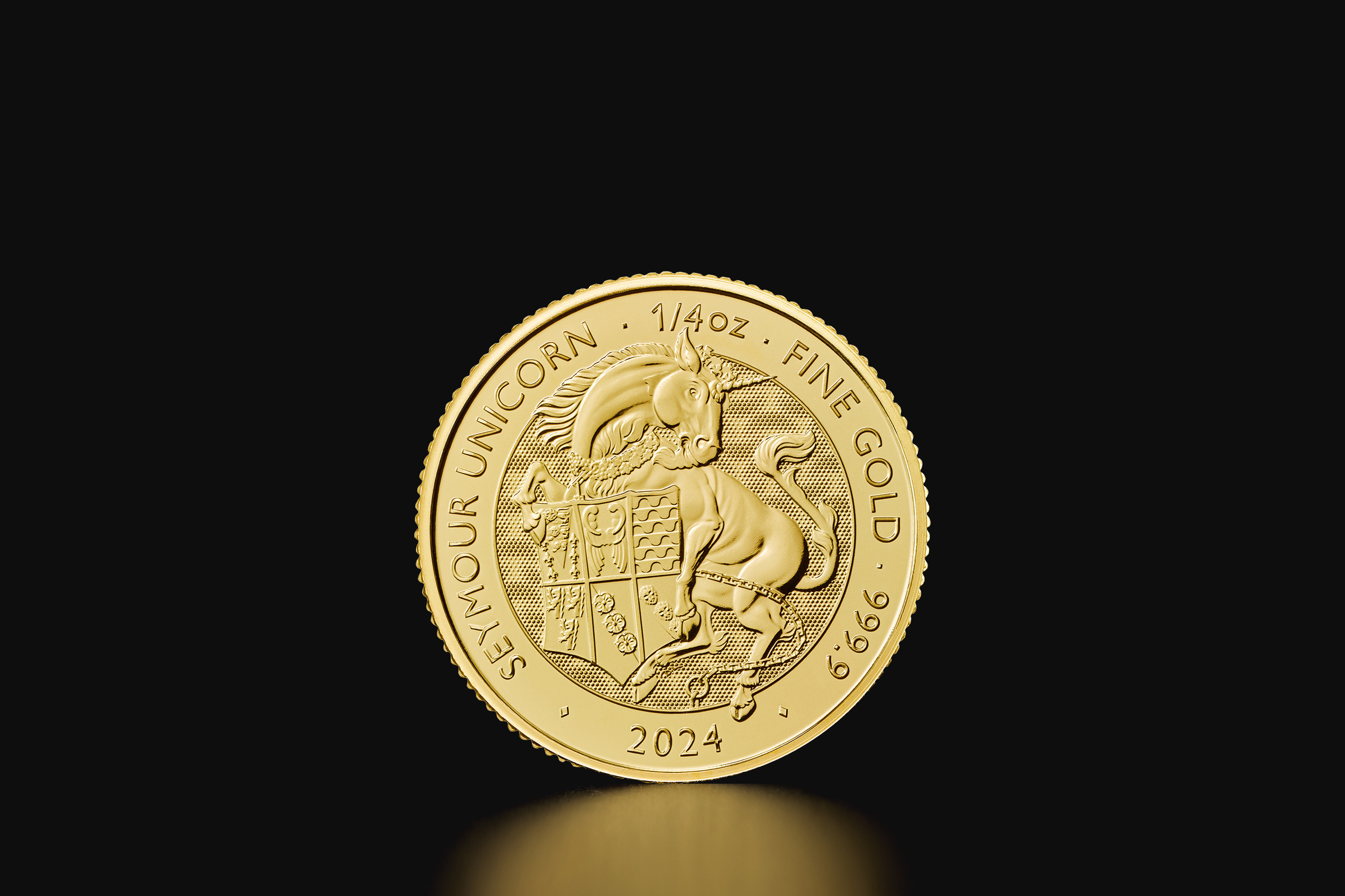Złota moneta Bestie Tudorów: Jednorożec Seymour 1/4 oz