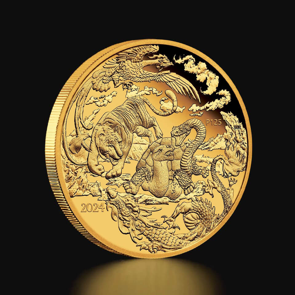 Złota moneta Chińskie Mity i Legendy Four Guardians Proof 1 oz