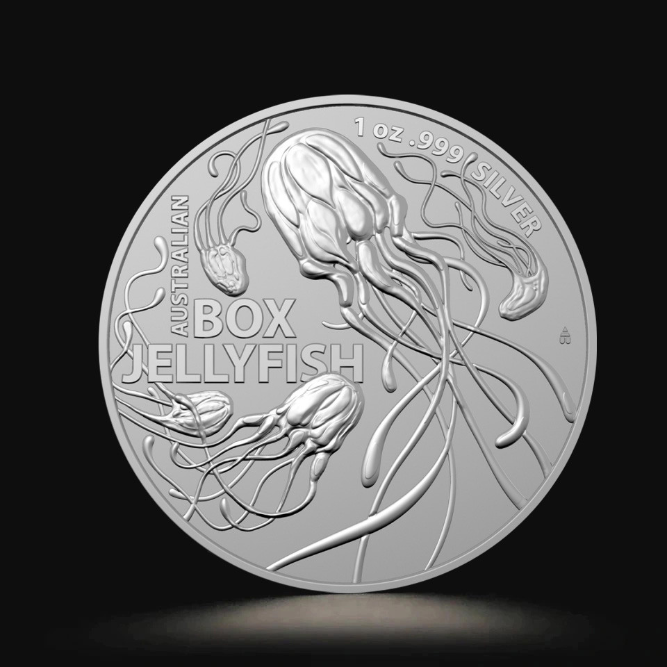 Srebrna moneta Box Jellyfish Niebezpieczne Zwierzęta Australii 1 oz