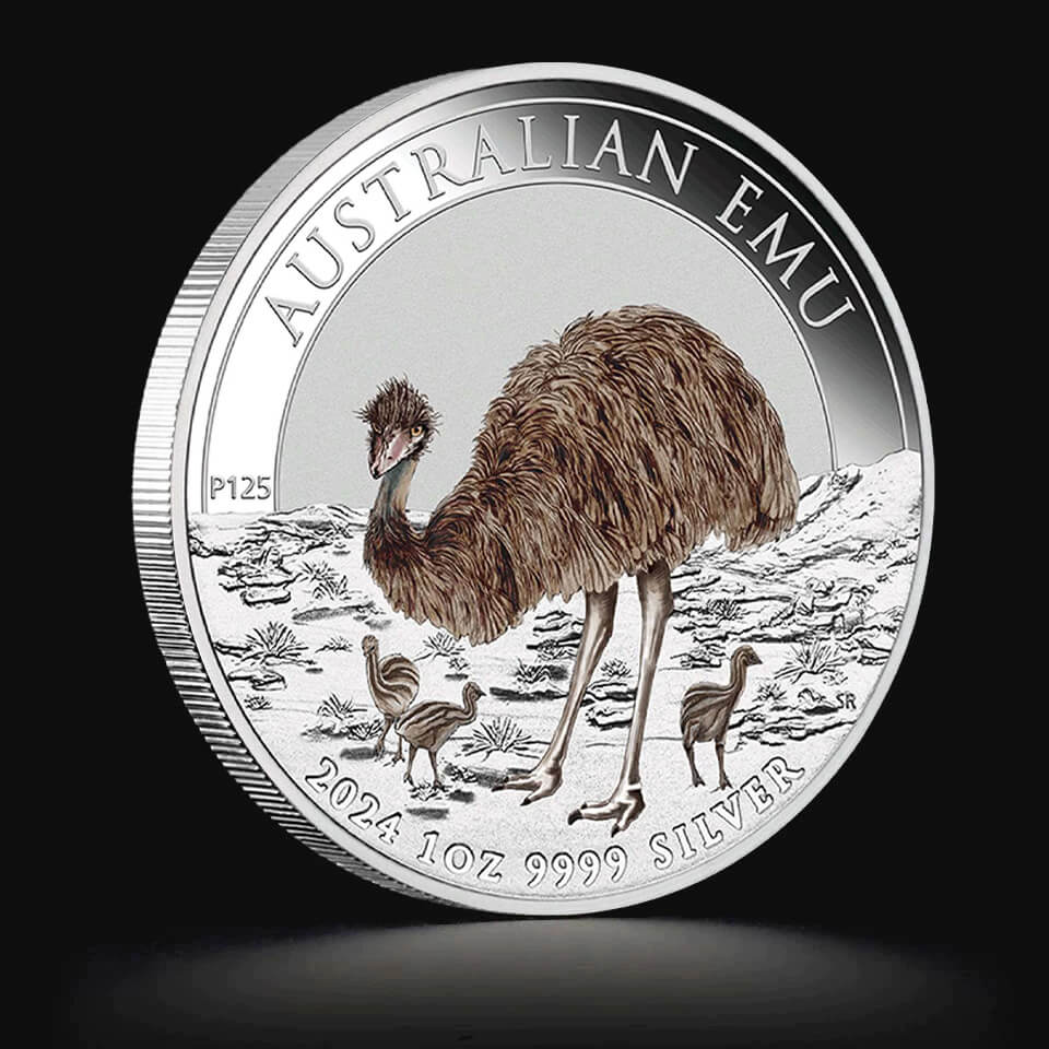 Srebrna moneta Australijski Emu Kolorowy 1 oz