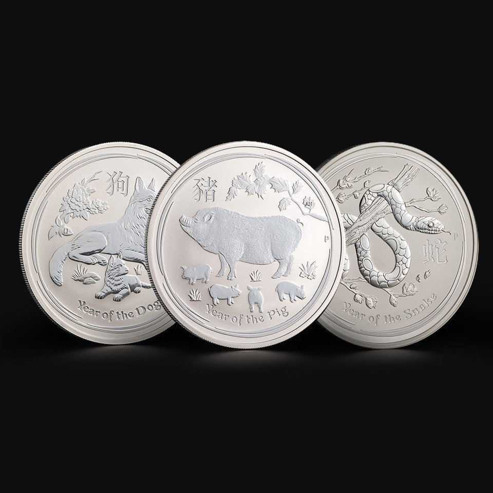 Srebrna moneta Australijski Lunar 1 oz Mix