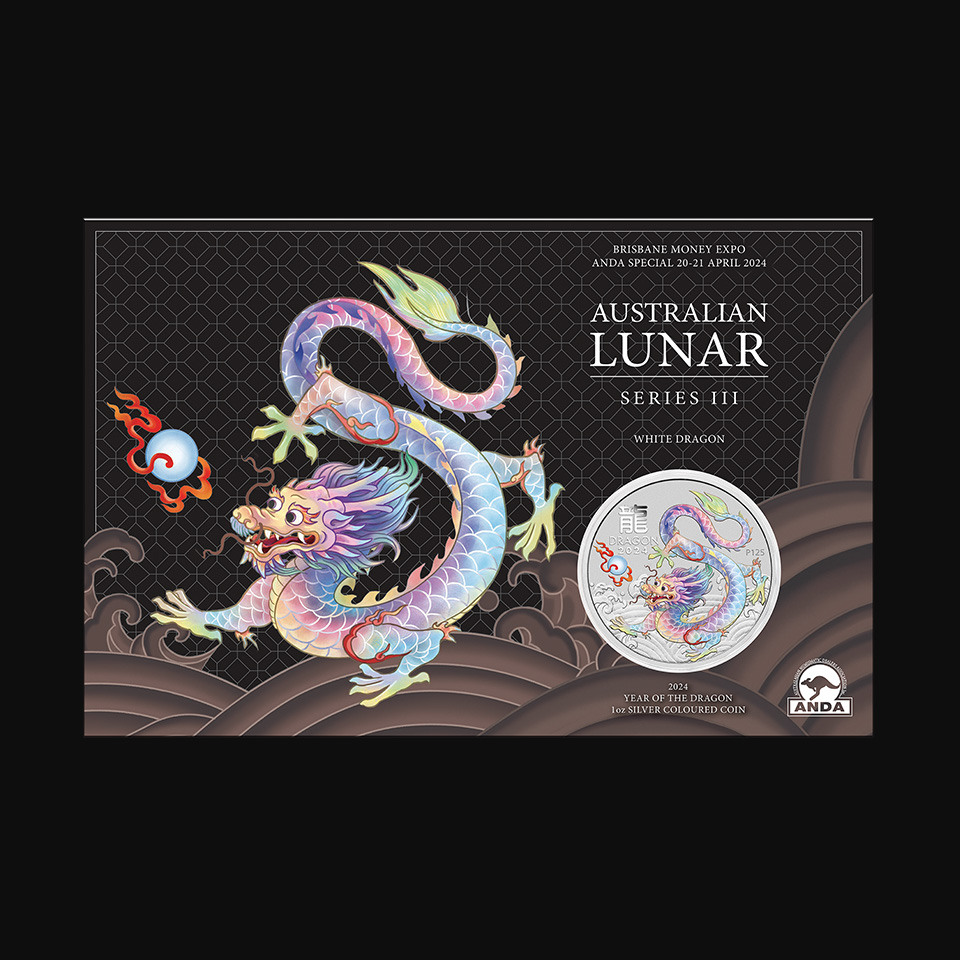 Srebrna moneta Lunar Rok Smoka: Biały Smok 1 oz