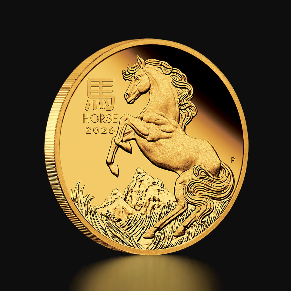 Złota moneta Australijski Lunar Rok Konia 2026 Proof 1 oz