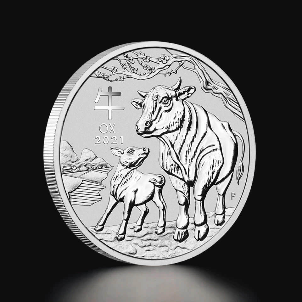 Srebrna moneta Australijski Lunar Rok Wołu 2021 1 oz