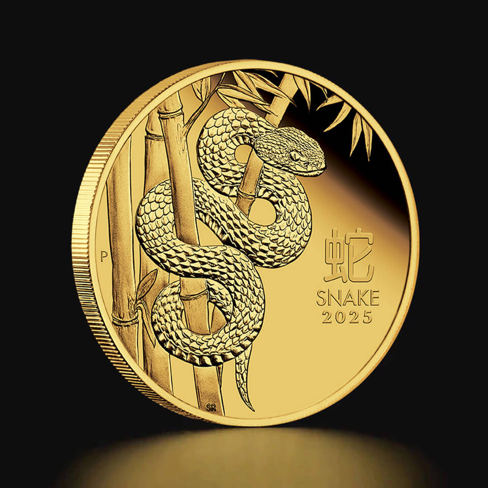 Złota moneta Australijski Lunar Rok Węża 2025 Proof 1 oz