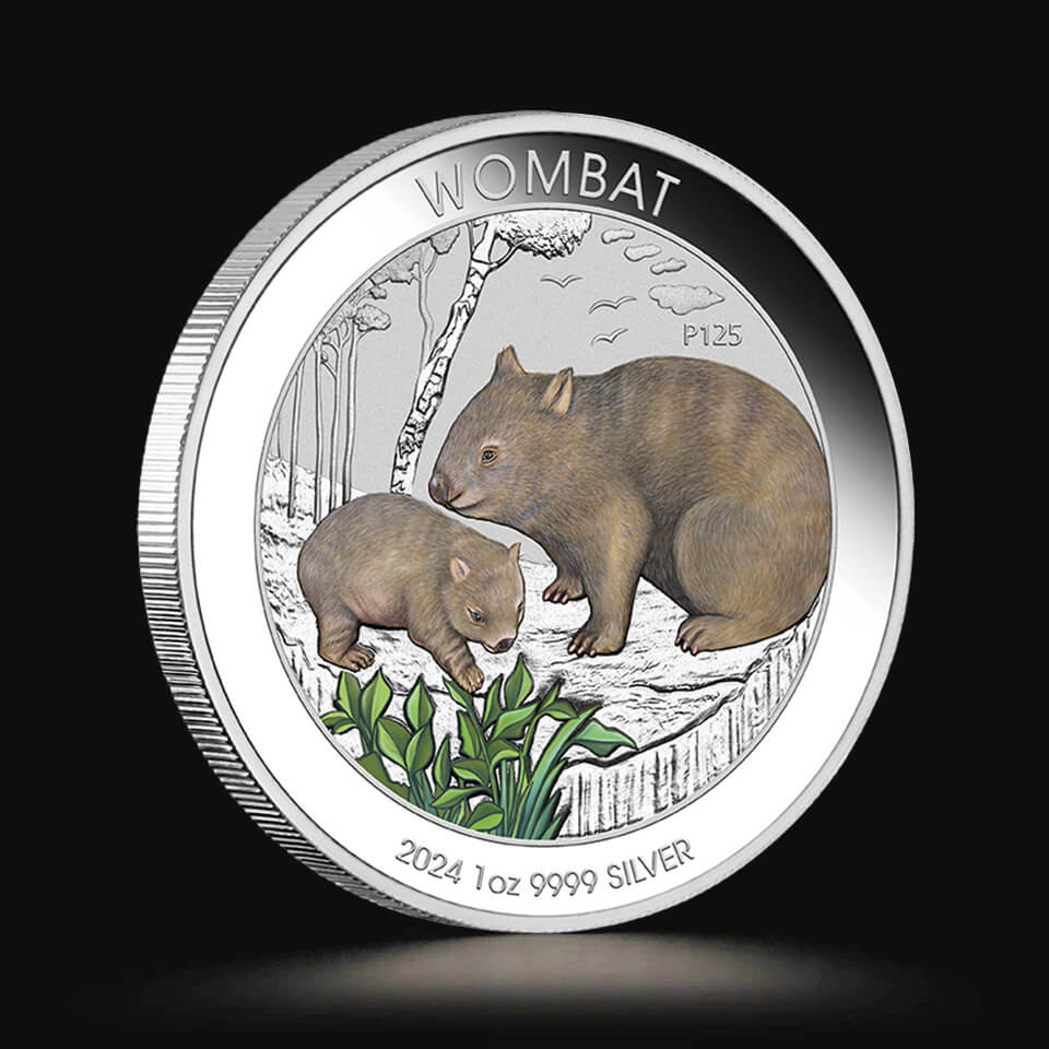Srebrna moneta Australijski Wombat Kolorowy 1 oz