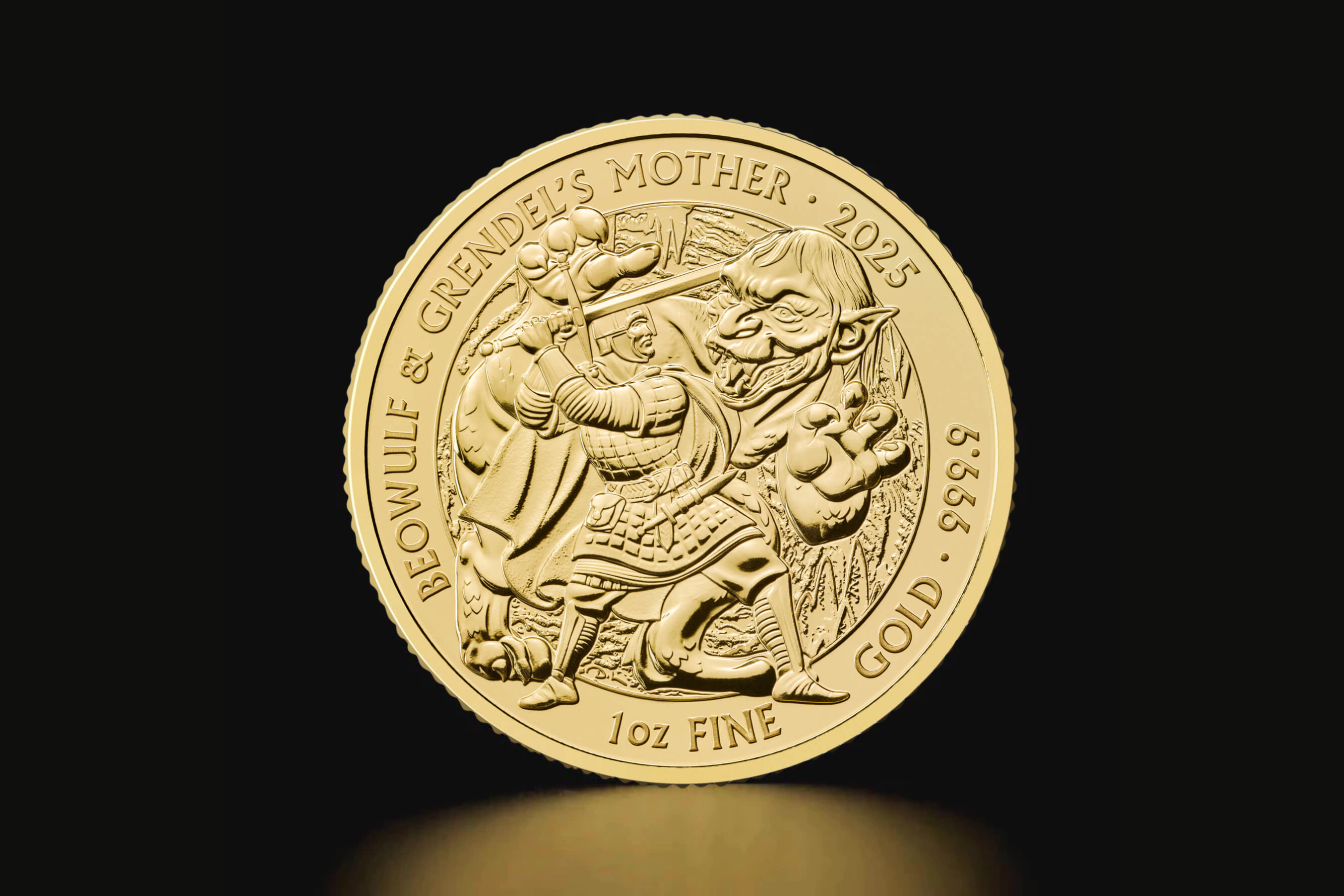 Złota moneta Mity i Legendy: Beowulf i Grendel 1 oz