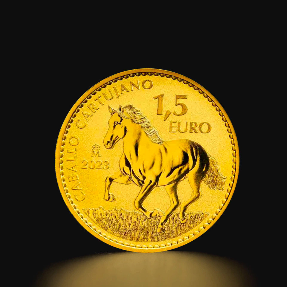 Złoty moneta Hiszpański Koń Carthusian 1 oz