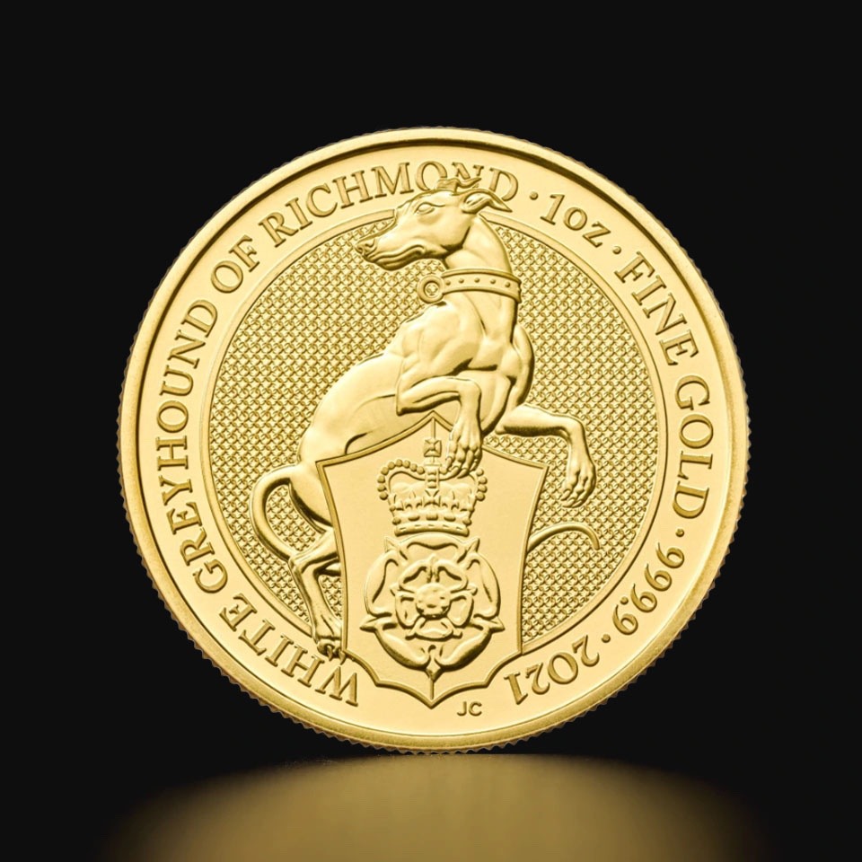 Złota moneta Bestie Królowej: Biały Chart z Richmond 1 oz