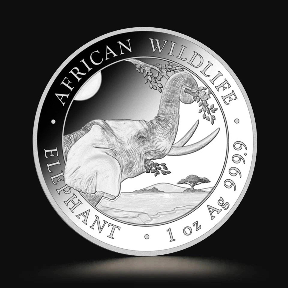 Srebrna moneta Somalijski Słoń 1 oz