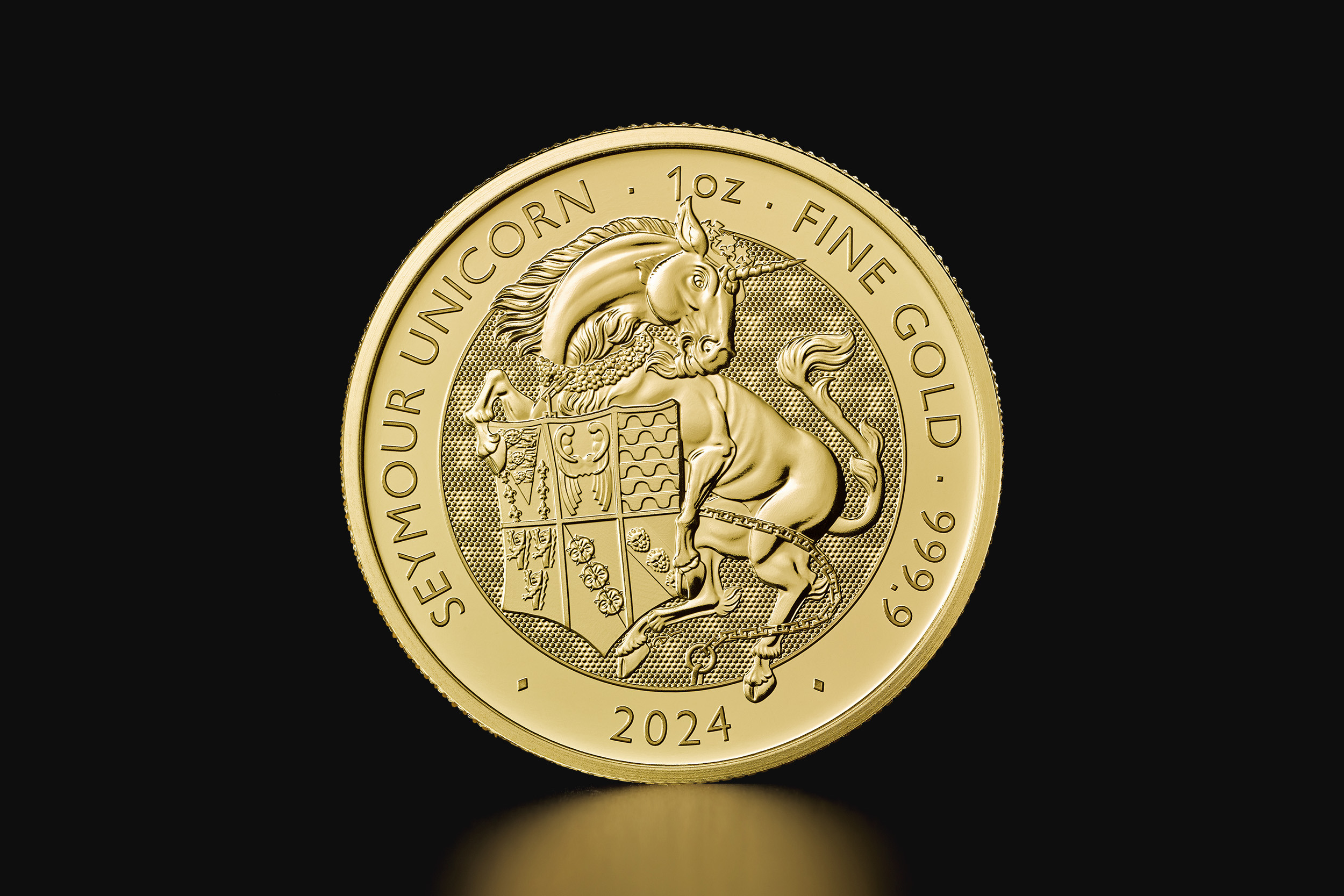 Złota moneta Bestie Tudorów: Jednorożec Seymourów 1 oz