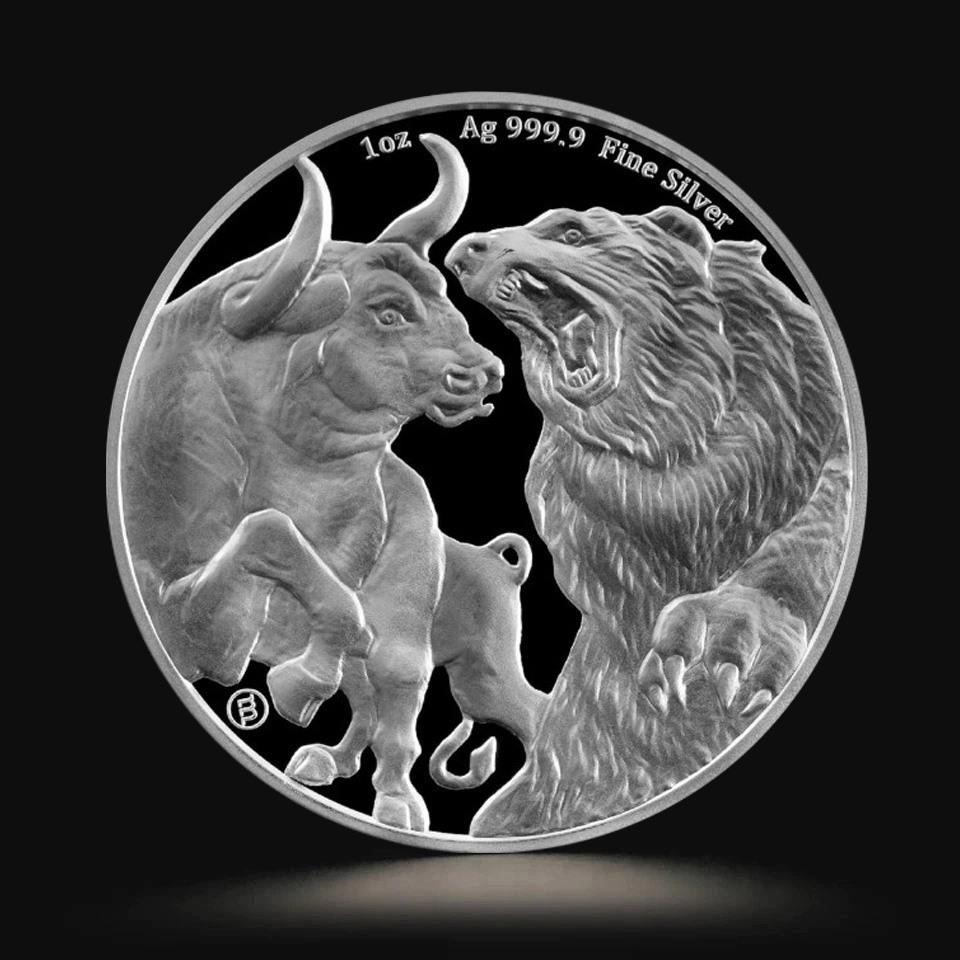 Srebrna moneta Byk i Niedźwiedź 1 oz