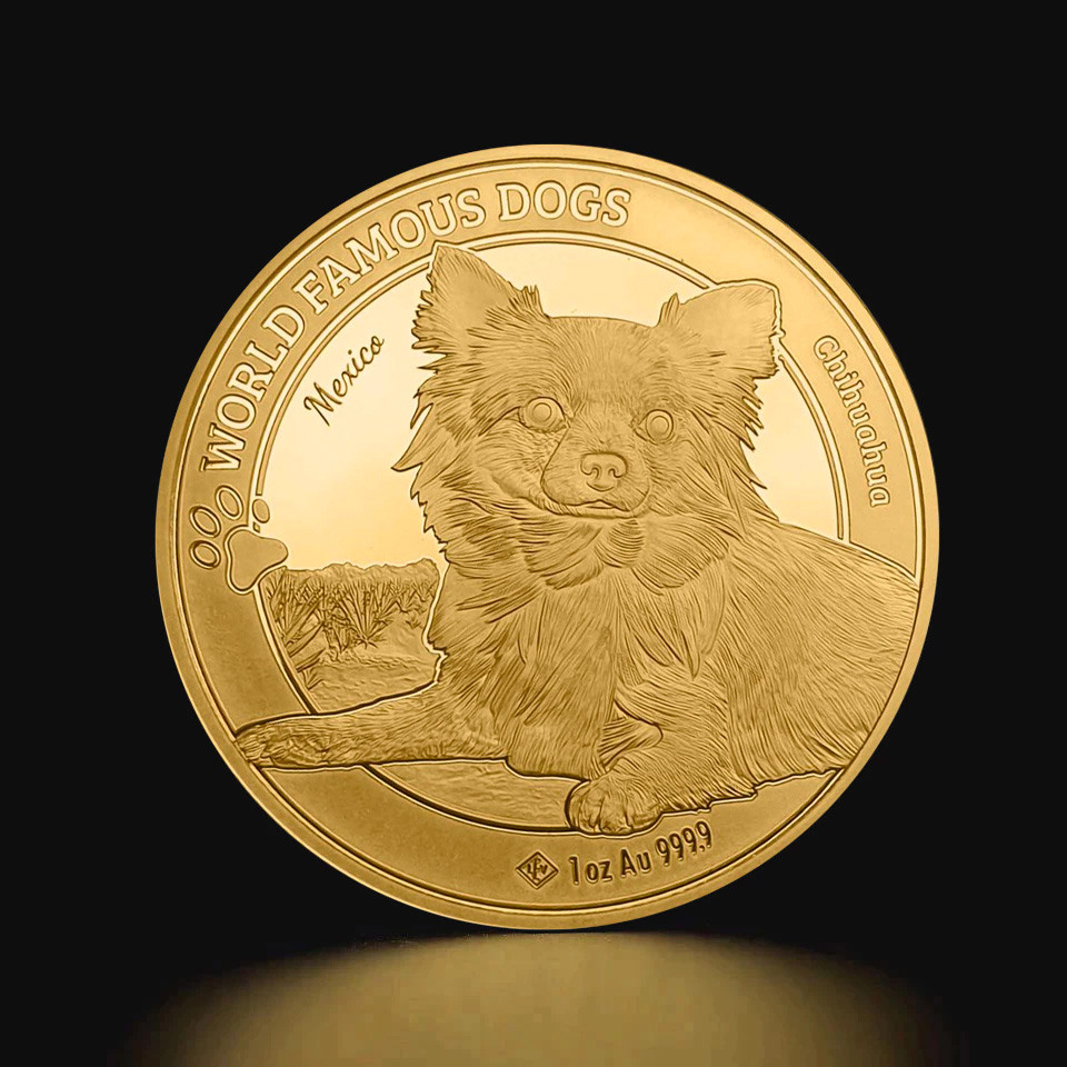 Złota moneta Chihuahua Psy Świata 1 oz