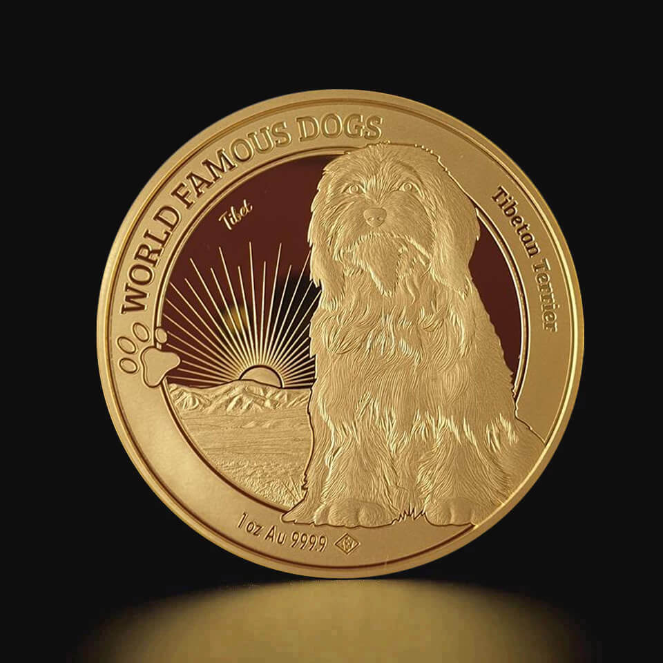 Złota moneta Psy Świata: Terier Tybetański 1 oz