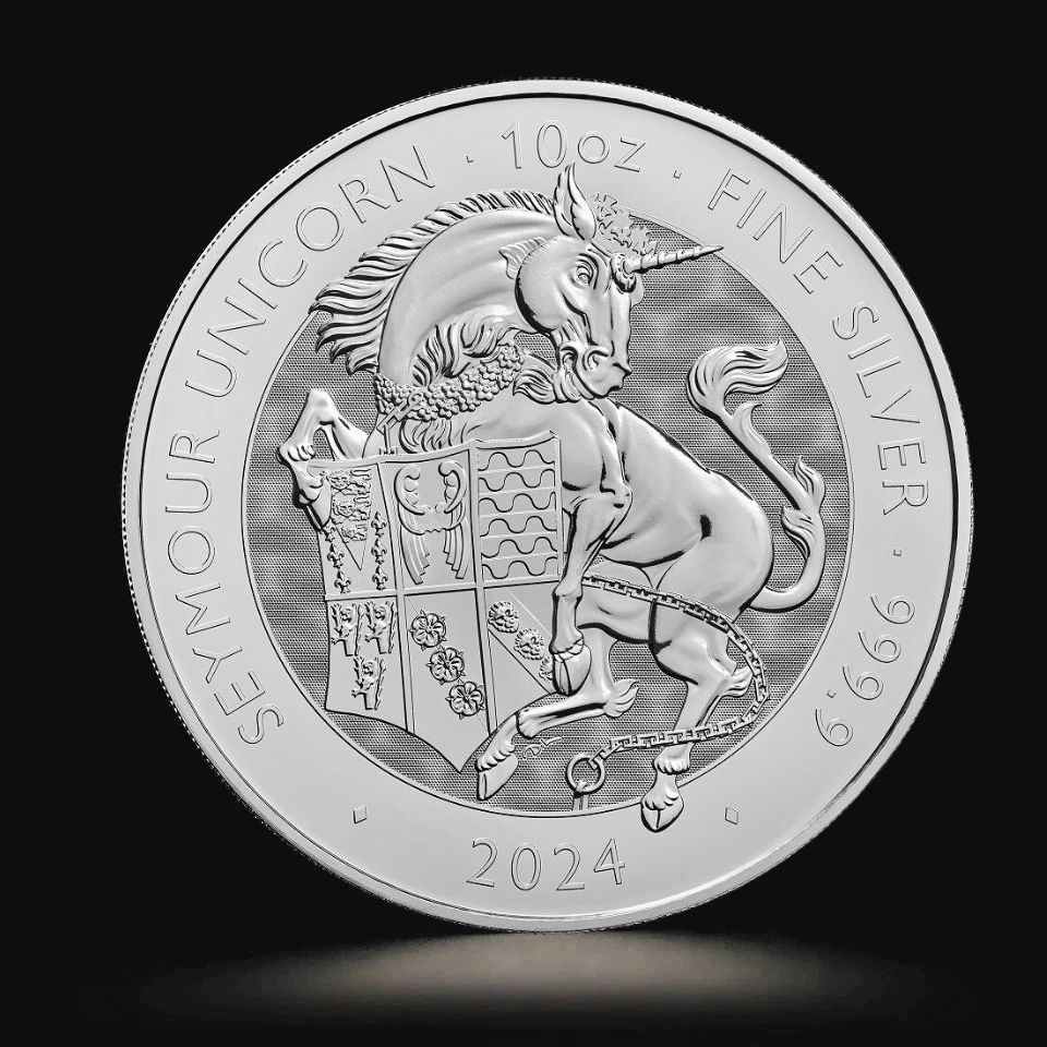 Srebrna moneta Bestie Tudorów: Jednorożec Seymour 10 oz