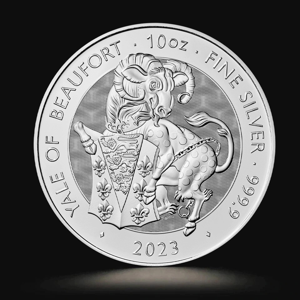 小物 TEN COIN SHEEP BLACK Srebrna moneta Bestie Tudorów: Yale Beaufortów 2023 10 oz