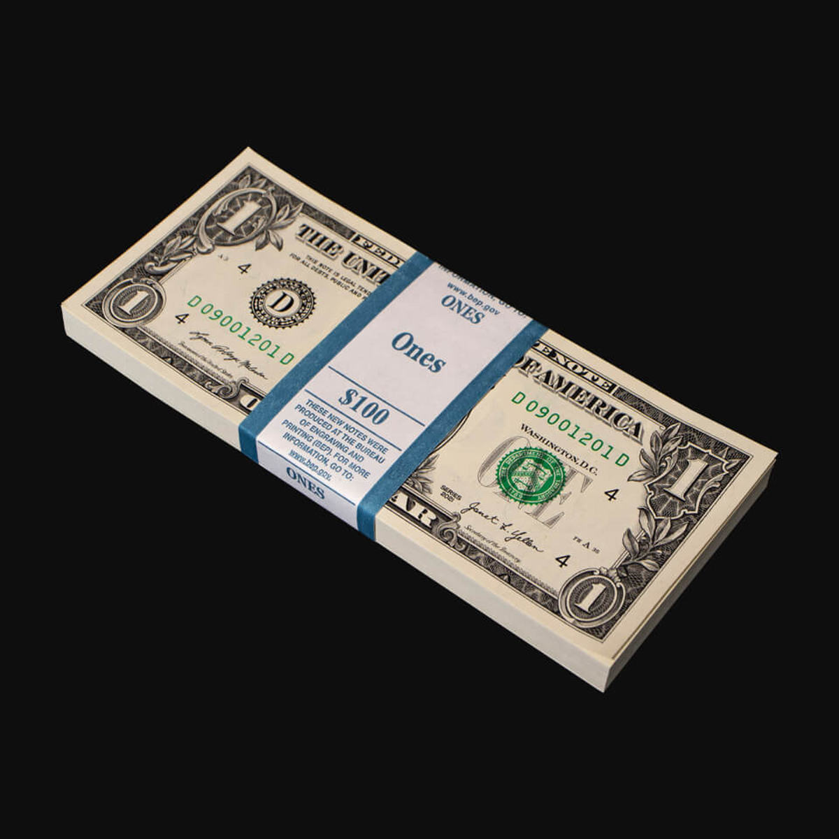 100 x 1 dollar banknote Package | Tavex