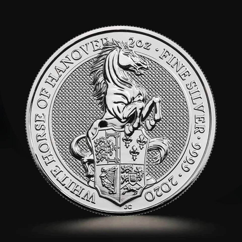 Srebrna moneta Bestie Królowej Koń Hanoweru 2 oz