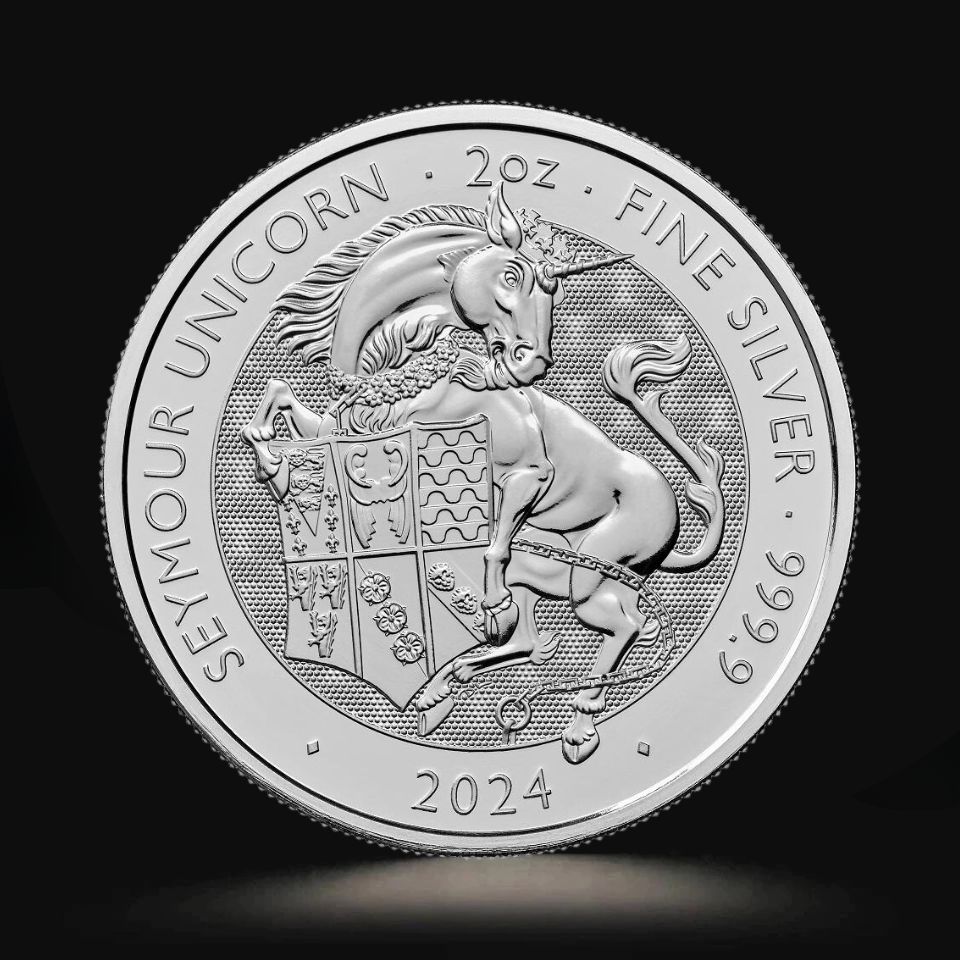 Srebrna moneta Bestie Tudorów: Jednorożec Seymour 2 oz