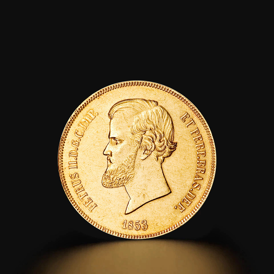 Złota moneta 20 000 Reis Pedro II 16,4 g