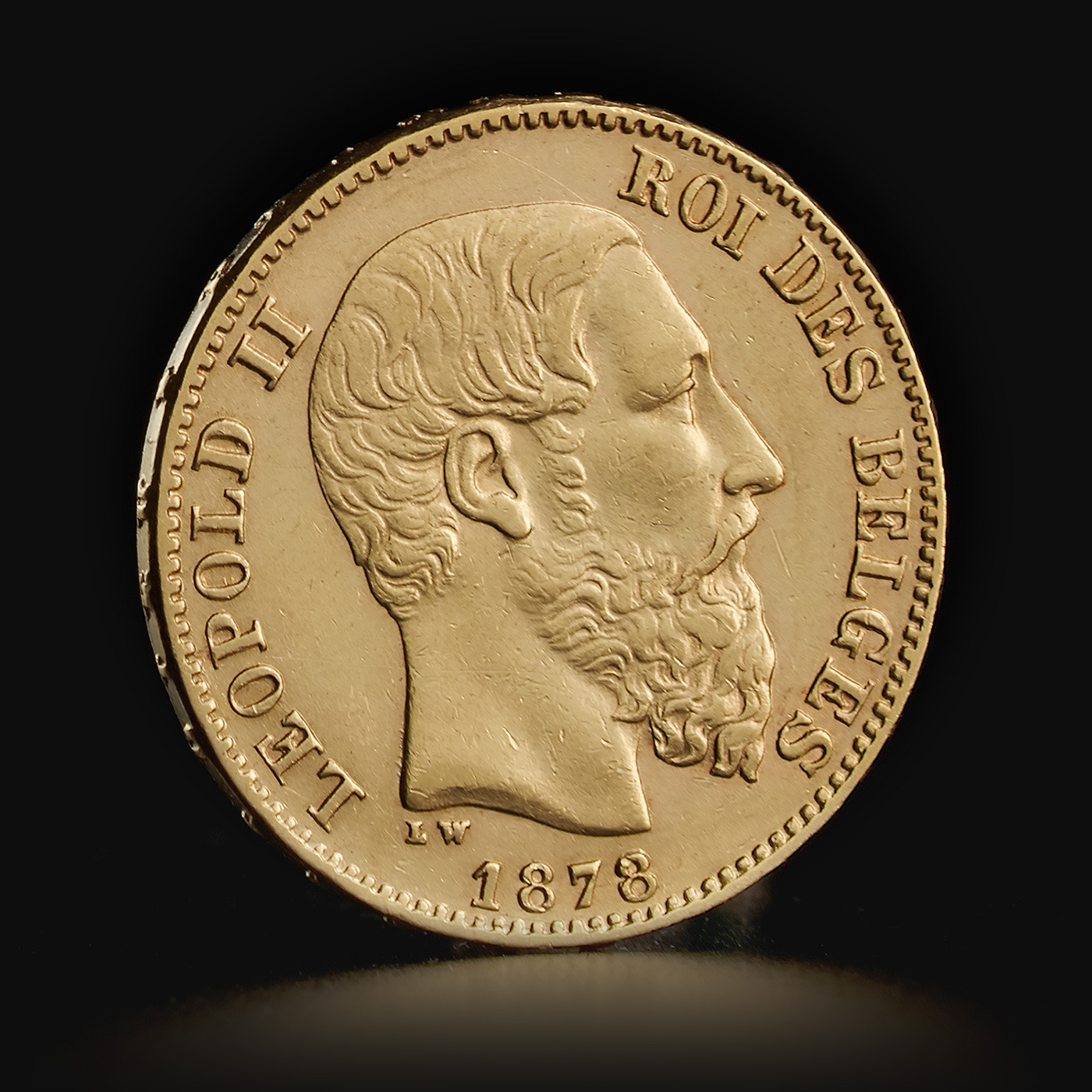 Złota moneta Belgijskie 20 Franków – Leopold II 5,81 g