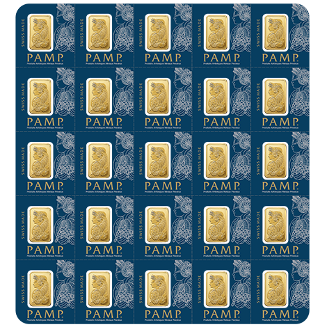 Złota sztabka 25 x 1g PAMP Fortuna Multigram