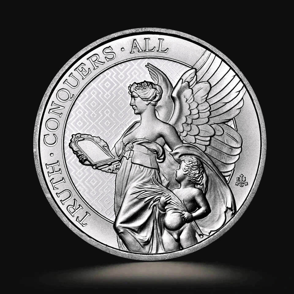 Srebrna moneta Cnoty Królowej: Prawda 5 oz