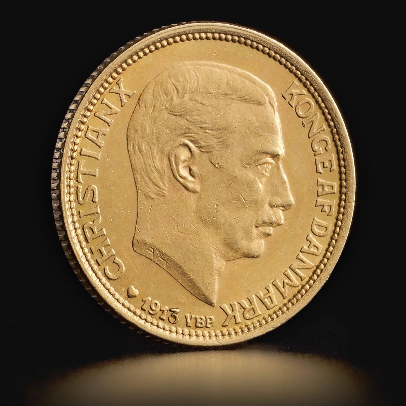 Złota moneta Duńskie 10 koron Christian X 4,03 g