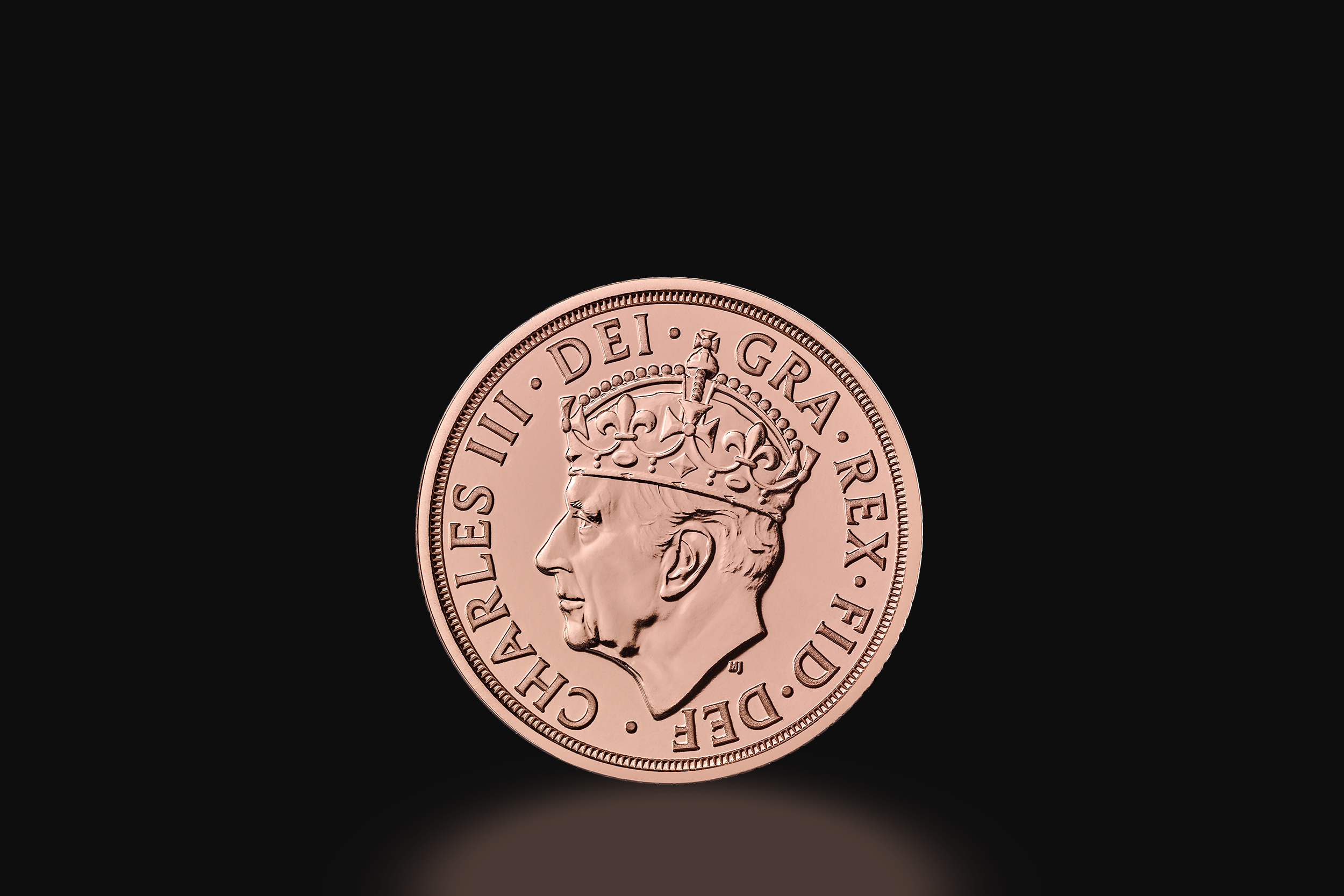 Złoty moneta Brytyjski Suweren Król Karol III w koronie 7,32 g