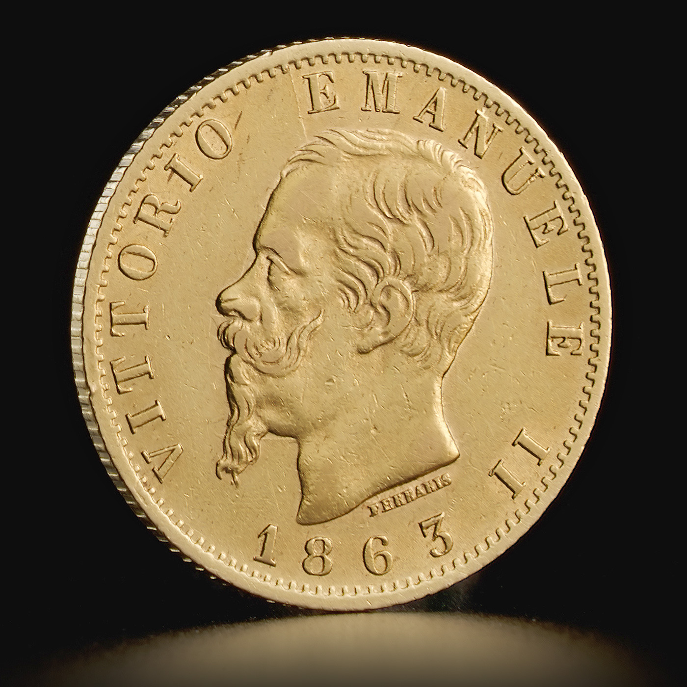 Złota moneta Włoskie 20 Lirów – Wiktor Emanuel II 5,81 g