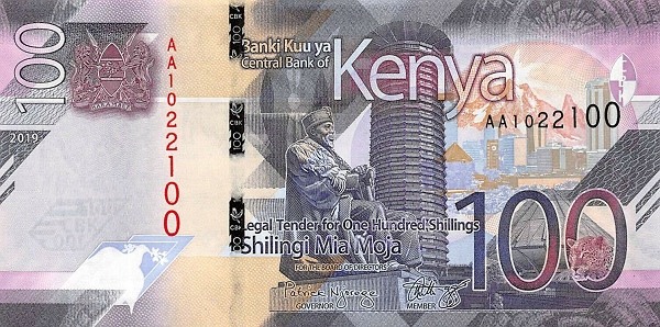 Szyling kenijski - 100 KES awers