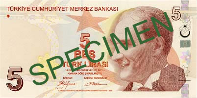Lira turecka 5 TRY