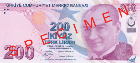 Lira turecka 200 TRY