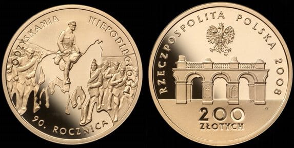 Złota moneta Polskie 200 Złotych Różne 13,95 g